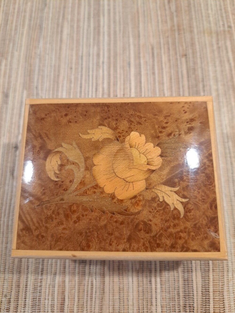 Vtg Reuge Music Trinket Box Swiss Inlaid Wood "Romeo & Juliet" Made In Italy